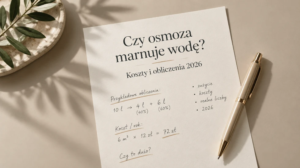 Czy osmoza marnuje wodę? Koszty i obliczenia 2026