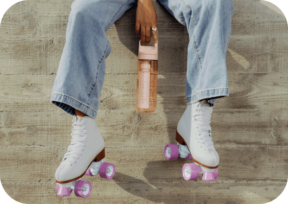 Różowa butelka LifeStraw Go z&nbsp;filtrem membranowym 650ml