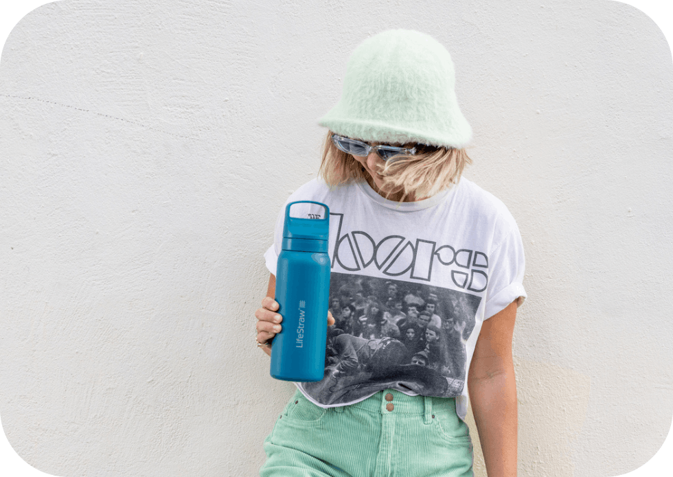 Turkusowa butelka LifeStraw Go Steel Laguna Teal