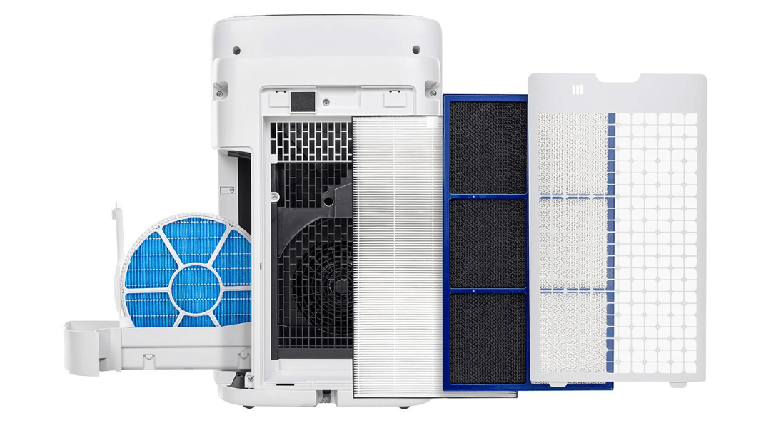 Komplet filtrów w&nbsp;oczyszczaczu Sharp KIN-UA42E-W - wstępny, H13, mata ewaporacyjna