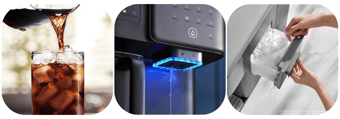 Kostkarka lodu w&nbsp;dystrybutorze wody - do zimnych napojów w&nbsp;upalne dni