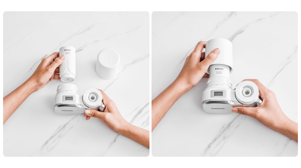 Montaż wymiennego wkładu w&nbsp;filtrze nakranowym Philips