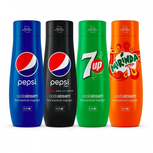 Zestaw PEPSI, 7up, MIRINDA, PEPSI MAX - syropy SodaStream 440 ml