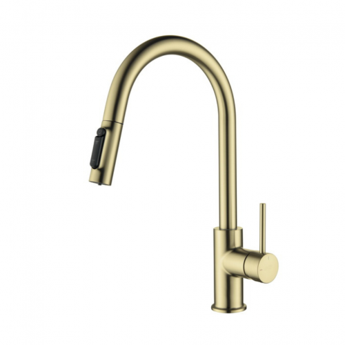 Bateria trójdrożna podokienna Blue Water DIANA PLUS Złoto z wyciąganą wylewką