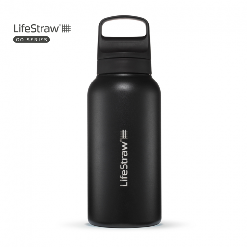 LifeStraw Go 2.0 Steel - Butelka Turystyczna z Filtrem [ Nordic Noir ] 1L Czarna