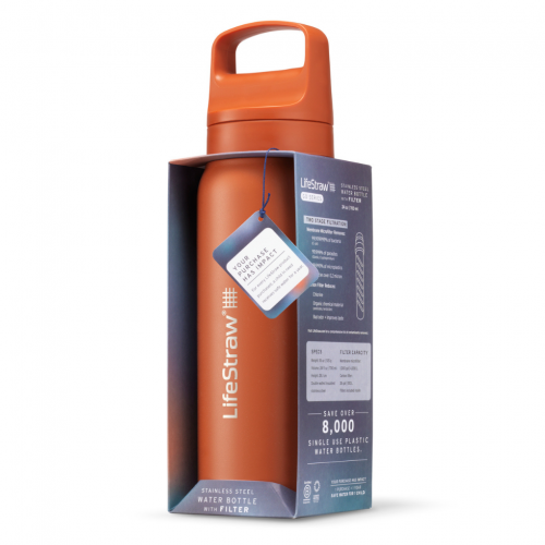 LifeStraw Go 2.0 Steel - Stalowa Butelka Filtrująca [ Kyoto Orange ] 1L Pomarańczowa - 2