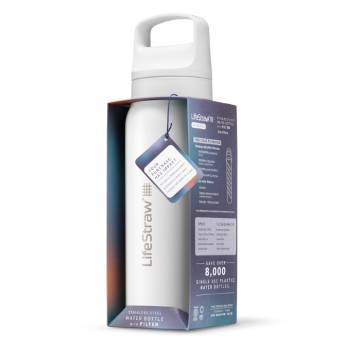 LifeStraw Go 2.0 Steel - Butelka Stalowa z Filtrem [ White ] 1L Biała - 2