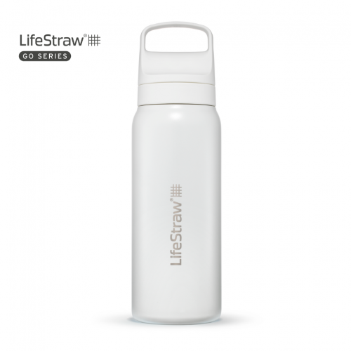LifeStraw Go 2.0 Steel – Stalowa Butelka Turystyczna z Filtrem [ White ] 700 ml Biała