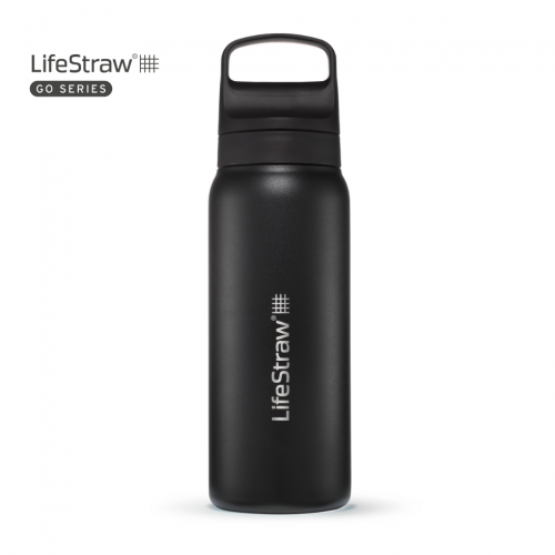 LifeStraw Go 2.0 Steel - Stalowa Butelka Filtrująca z Membraną [ Nordic Noir ] 700 ml Czarna