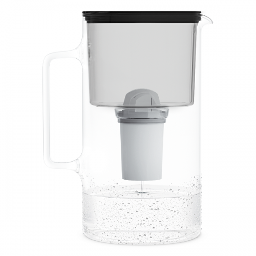 Dzbanek filtrujący szklany WESSPER D2 BOROSILICATE 3L CZARNY z filtrem Aquaclassic - 3