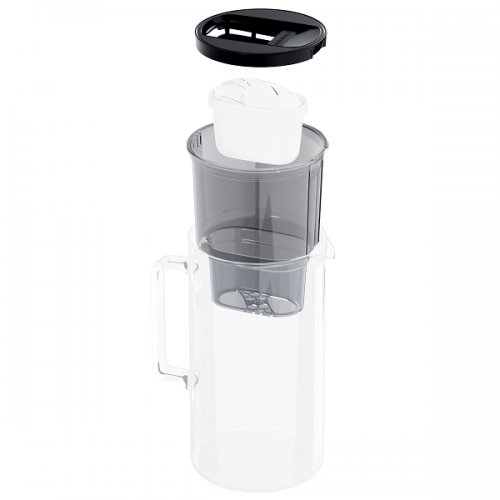 Szklany dzbanek filtrujący WESSPER D2 BOROSILICATE 3L CZARNY z filtrem Aquamax - 4