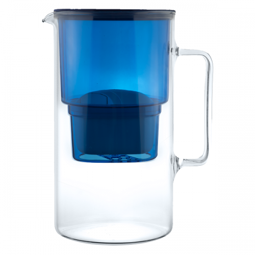 Szklany dzbanek filtrujący WESSPER D2 BOROSILICATE 3L NAVY BLUE z filtrem Aquamax