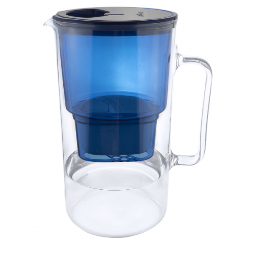 Szklany dzbanek filtrujący WESSPER D2 BOROSILICATE 3L NAVY BLUE z filtrem Aquamax - 2