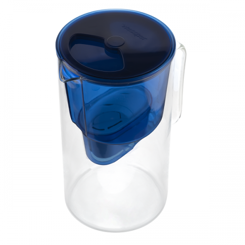 Szklany dzbanek filtrujący WESSPER D2 BOROSILICATE 3L NAVY BLUE z filtrem Aquamax - 3
