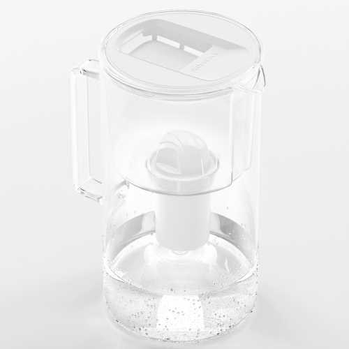 Dzbanek filtrujący szklany WESSPER D2 BOROSILICATE 3L BIAŁY z filtrem Aquaclassic