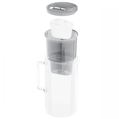 Szklany dzbanek filtrujący WESSPER D2 BOROSILICATE 3L SZARY z filtrem Aquamax - 6