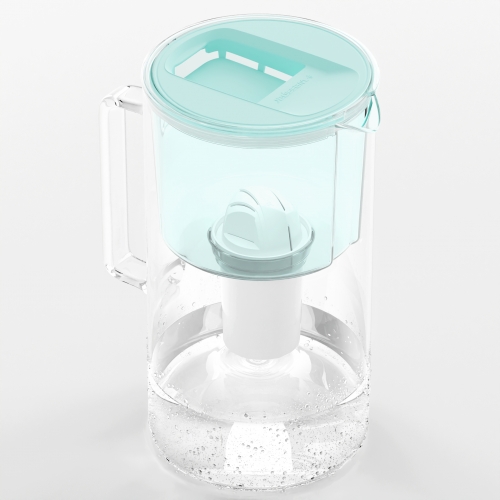 Dzbanek filtrujący szklany WESSPER D2 BOROSILICATE 3L MIĘTOWY z filtrem Aquaclassic