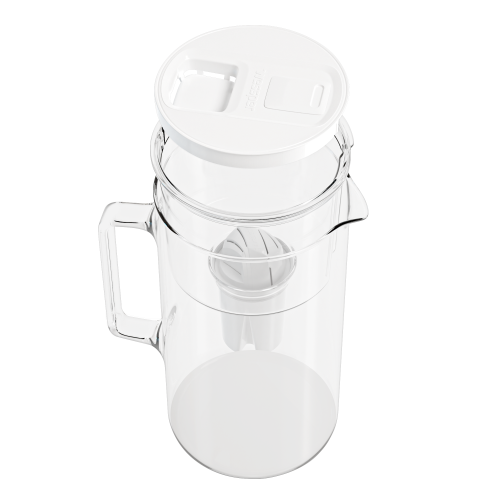 Szklany dzbanek WESSPER D2 BOROSILICATE futureflowTM 3L BIAŁY z licznikiem i filtrem Aquaclassic