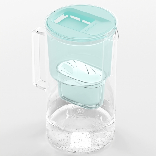 Szklany dzbanek filtrujący WESSPER D2 BOROSILICATE 3L MIĘTOWY z filtrem Aquamax