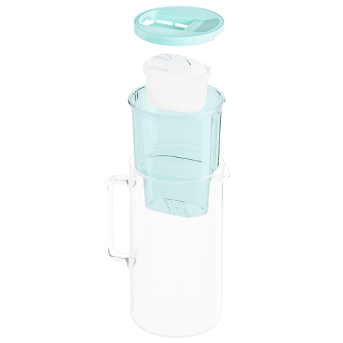 Szklany dzbanek filtrujący WESSPER D2 BOROSILICATE 3L MIĘTOWY z filtrem Aquamax - 5