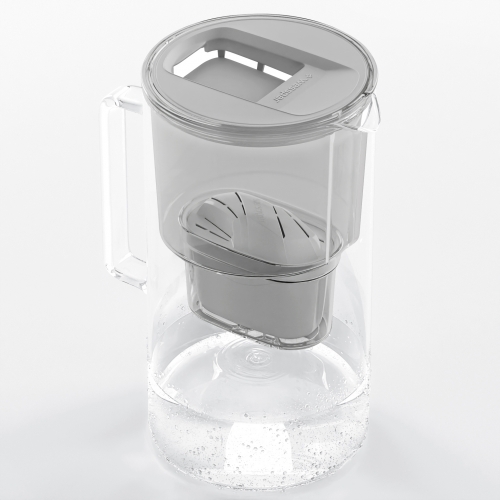 Szklany dzbanek filtrujący WESSPER D2 BOROSILICATE 3L SZARY z filtrem Aquamax