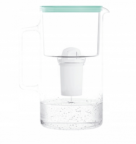 Szklany dzbanek WESSPER D2 BOROSILICATE futureflowTM 3L MIĘTOWY z licznikiem i filtrem Aquaclassic