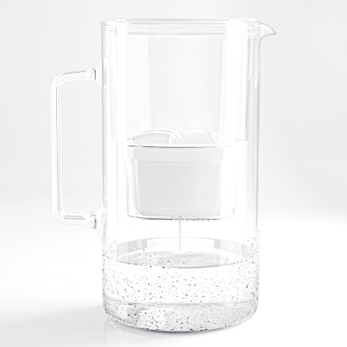 Szklany dzbanek WESSPER D2 BOROSILICATE futureflowTM 3L BIAŁY z licznikiem i filtrem Aquamax