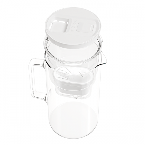 Szklany dzbanek WESSPER D2 BOROSILICATE futureflowTM 3L BIAŁY z licznikiem i filtrem Aquamax - 4