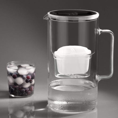 Szklany dzbanek WESSPER D2 BOROSILICATE futureflowTM 3L CZARNY z licznikiem i filtrem Aquamax - 5
