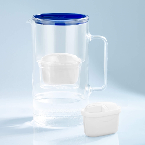 Szklany dzbanek WESSPER D2 BOROSILICATE futureflowTM 3L GRANATOWY z licznikiem i filtrem Aquamax - 2