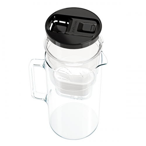 Szklany dzbanek WESSPER D2 BOROSILICATE futureflowTM 3L CZARNY z licznikiem i filtrem Aquamax - 6