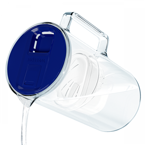 Szklany dzbanek WESSPER D2 BOROSILICATE futureflowTM 3L GRANATOWY z licznikiem i filtrem Aquamax - 5
