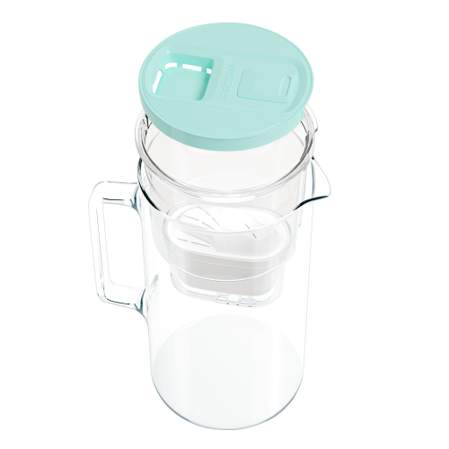 Szklany dzbanek WESSPER D2 BOROSILICATE futureflowTM 3L MIĘTOWY z licznikiem i filtrem Aquamax - 4