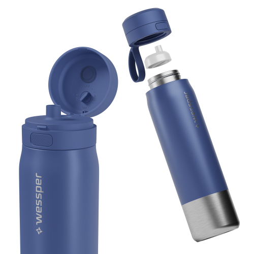 Stalowa butelka z filtrem Wessper B2 STAINLESS STEEL Actitex 1L - NIEBIESKA - 4