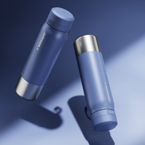 Stalowa butelka z filtrem Wessper B2 STAINLESS STEEL Actitex 1L - NIEBIESKA - 5