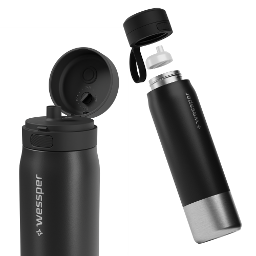 Stalowa butelka z filtrem Wessper B2 STAINLESS STEEL Actitex 1L - CZARNA - 4