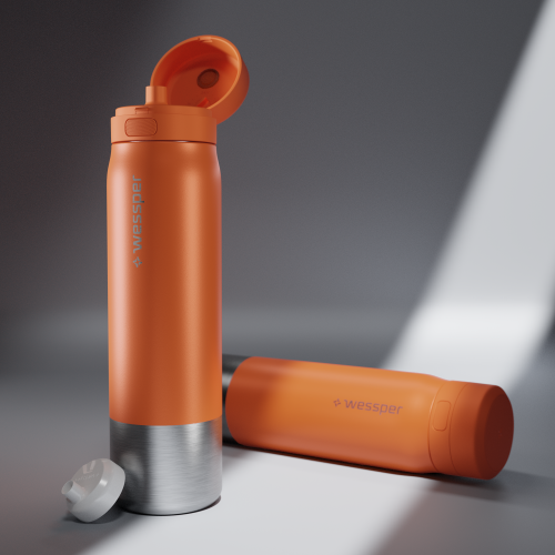 Stalowa butelka z filtrem Wessper B2 STAINLESS STEEL Actitex 1L - POMARAŃCZOWA - 3