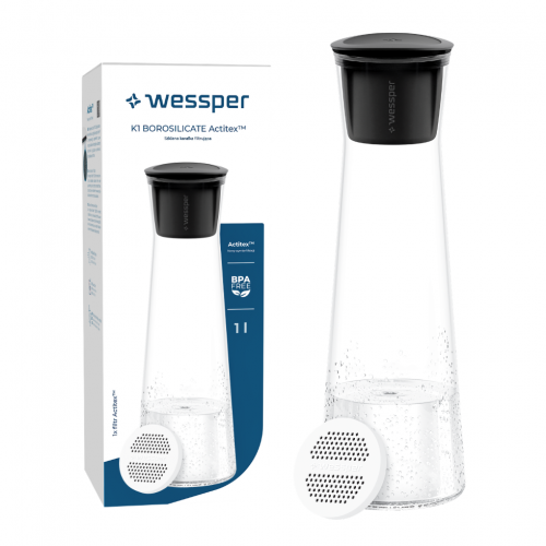Szklana karafka filtrująca Wessper K1 BOROSILICATE Actitex - Czarna - 5