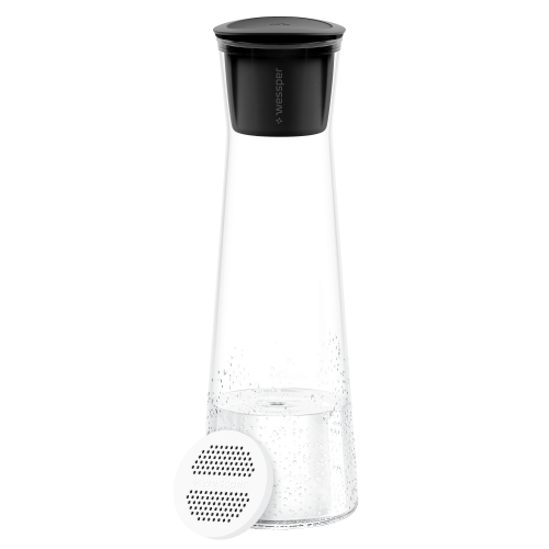 Szklana karafka filtrująca Wessper K1 BOROSILICATE Actitex - Czarna - 2